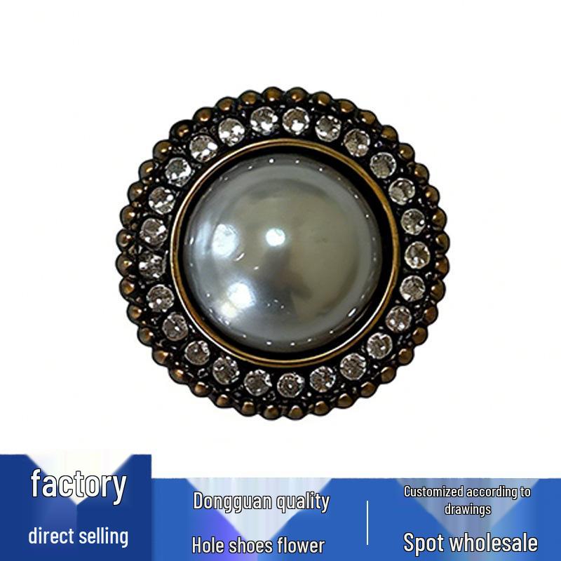 New Metal Pearl Flower Shoe Buckles and Decorations