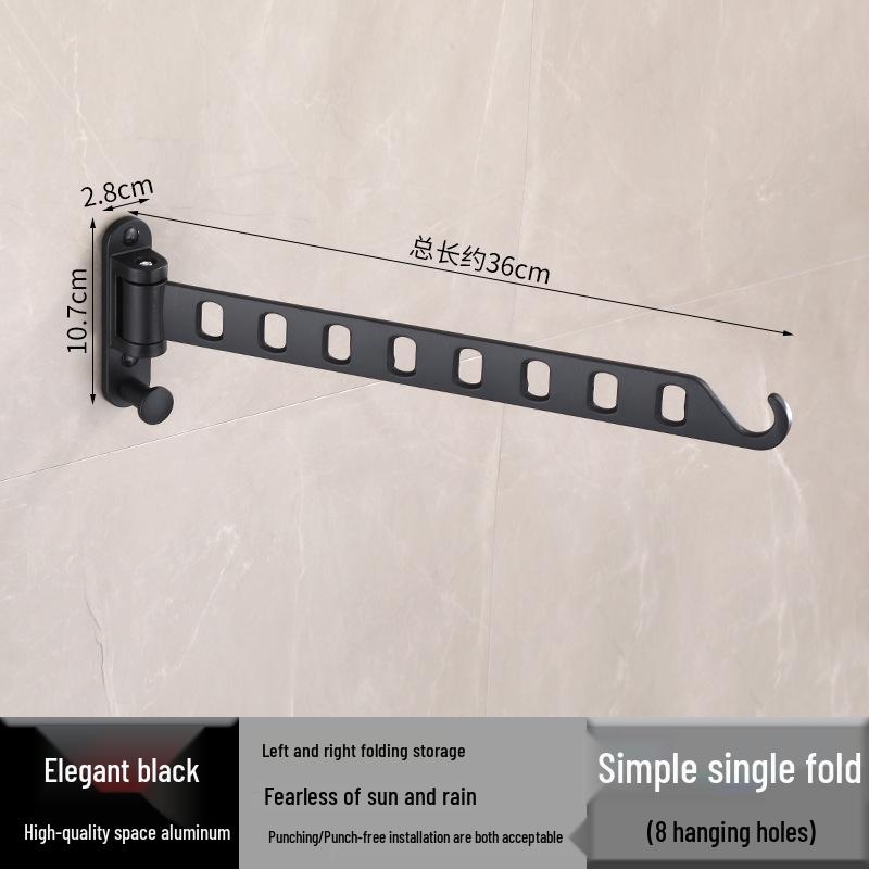 Wall-Mounted Retractable Aluminum Clothes Drying Rack for Balconies and Dorms