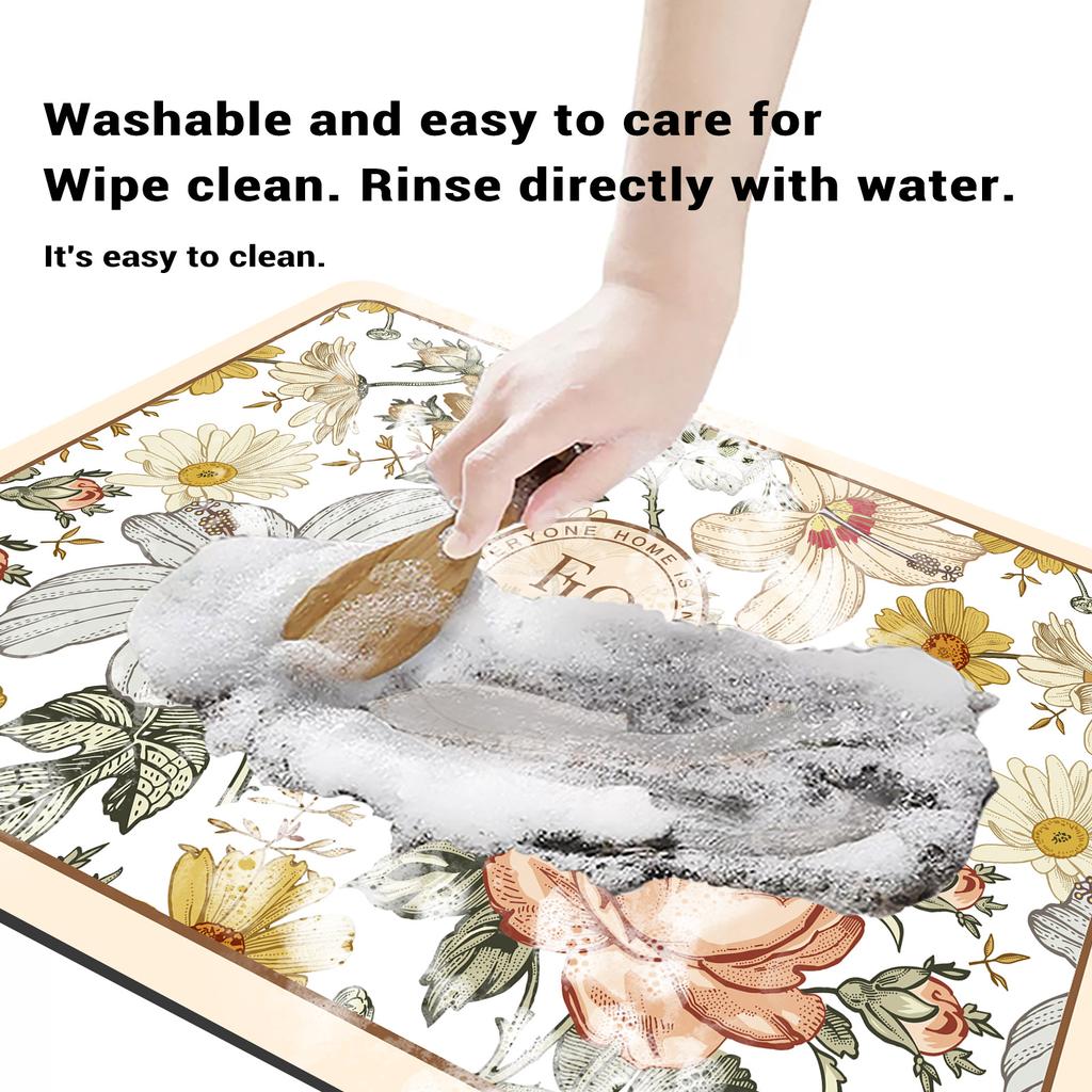 Kitchen Dish Drying Mat Super Absorbent Coffee Drain Pad Waterproof Tableware Quick Dry Counter Top Rug Draining Placemat