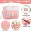 Portable Bible Cover Case Dustproof Large-capacity Bible Carrying Bags with Shoulder Strap Multilayer Book Storage Bag Women
