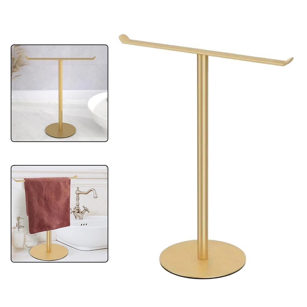 Tidy Up Your Space with This Stylish Brushed Gold Towel Rack Solution