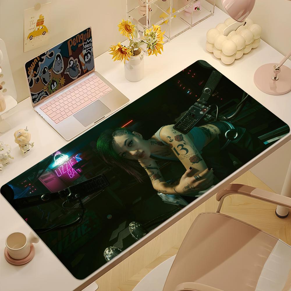 C-Cyberpunks 2077 E-Edgerunners Mouse Pad Desk Mat Large Non-slip Anti-fray Keyboard Ergonomic Office Rubber PC Home Custom