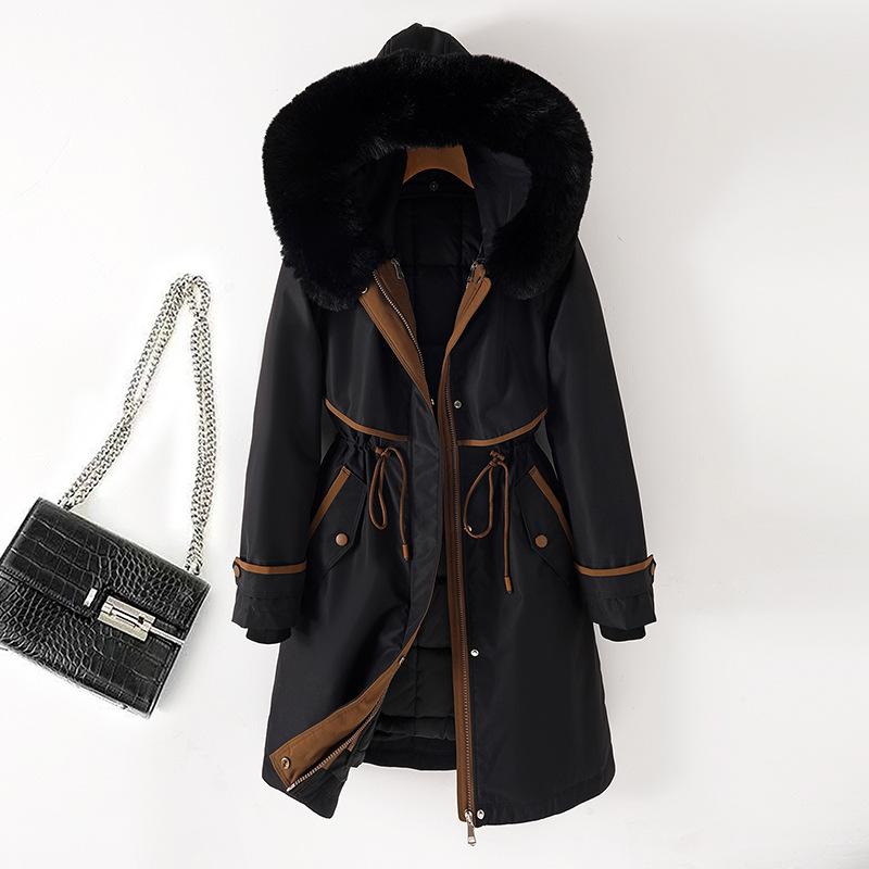 Winter Jacket Women Parka Clothes Long Coat Wool Liner Hooded Jacket Fur Collar Thick Warm Snow Wear Padded Parka