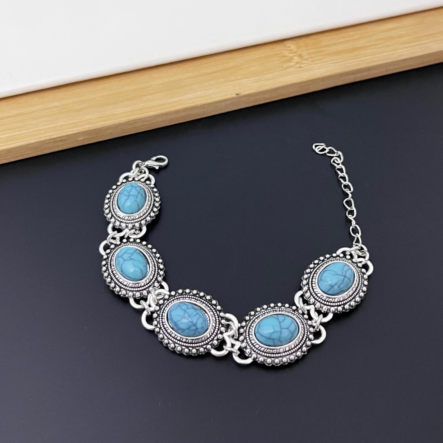 

JYL TS Bracelet Turquoise Ethnic Luxury Style Feng Shui Culture & Charm T280 темный оливковый зеленый