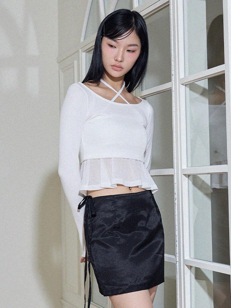 ITOV SEOUL Layered Crop T-Shirt Wh