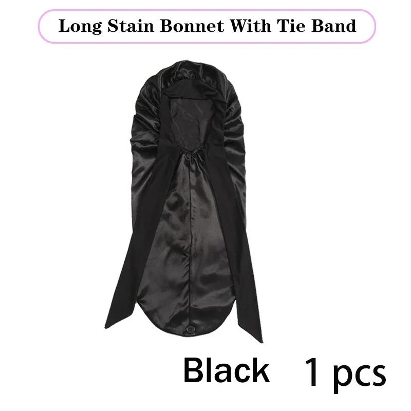 

Long Satin Bonnet Solid Color Extra Large Sleep Cap With Long Tie Hair Bonnet For Black Women Hair Care Cap For All Hair Types