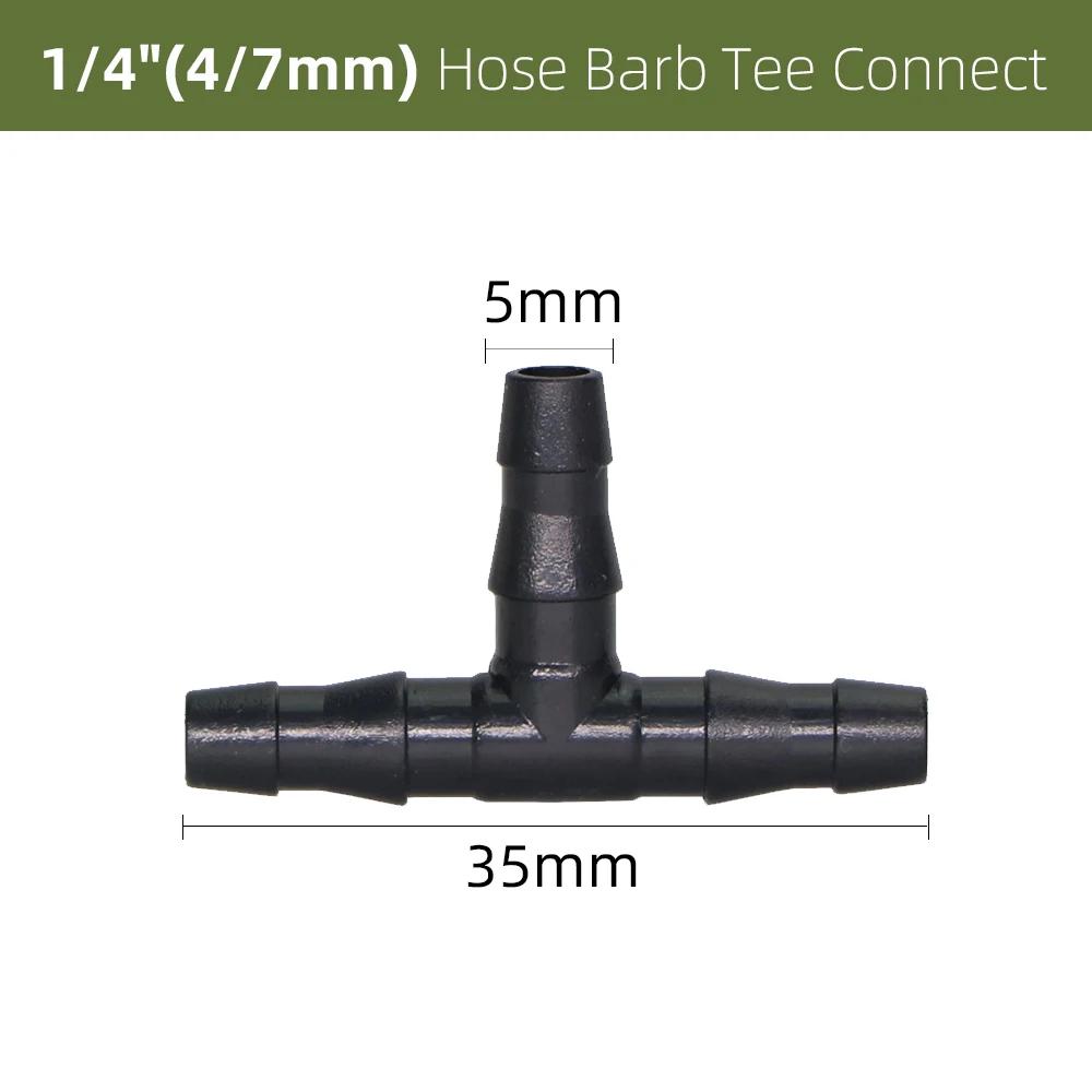 10-1000PCS Garden Water Connector Drip Irrigation for 1/4'' Tubing Hose Accessories Joint Barbed Tees Cross Eng Plug Adaptors