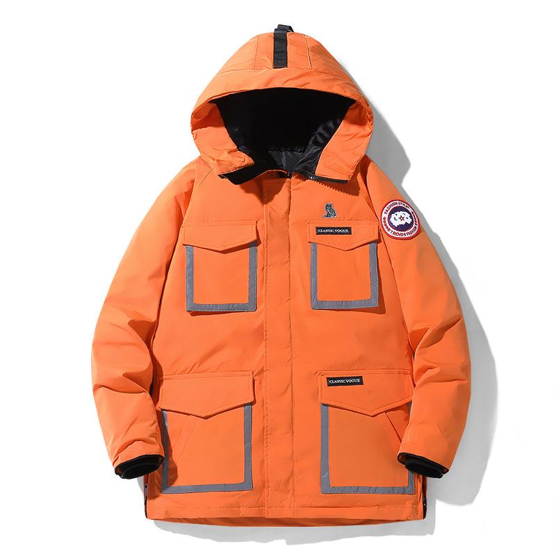 

Пуховик мужской короткий утепленный белый комбинезон на утином пуху повседневное и универсальное зимнее пальто XXXL