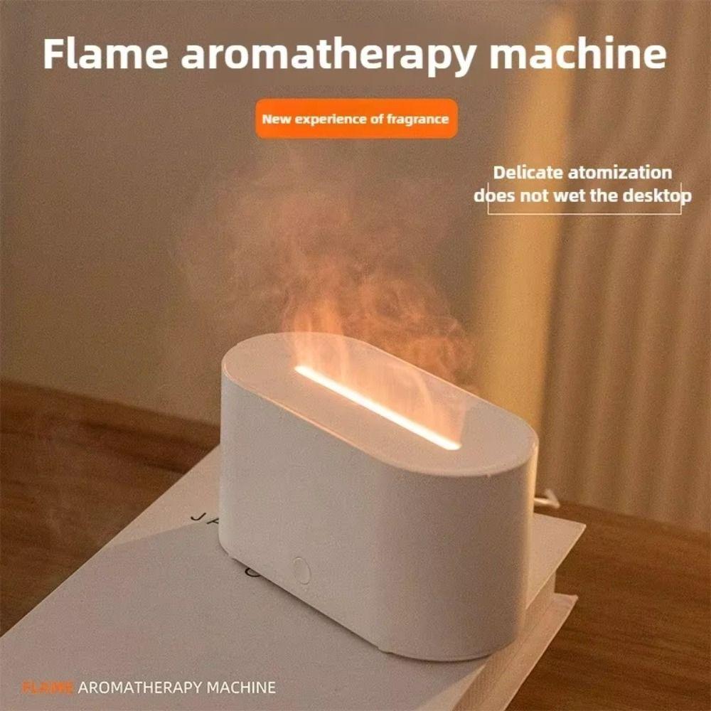 130ml Capacity Ultrasonic Flame Humidifier Colorful Light Atomization Diffuser  Bedroom Use