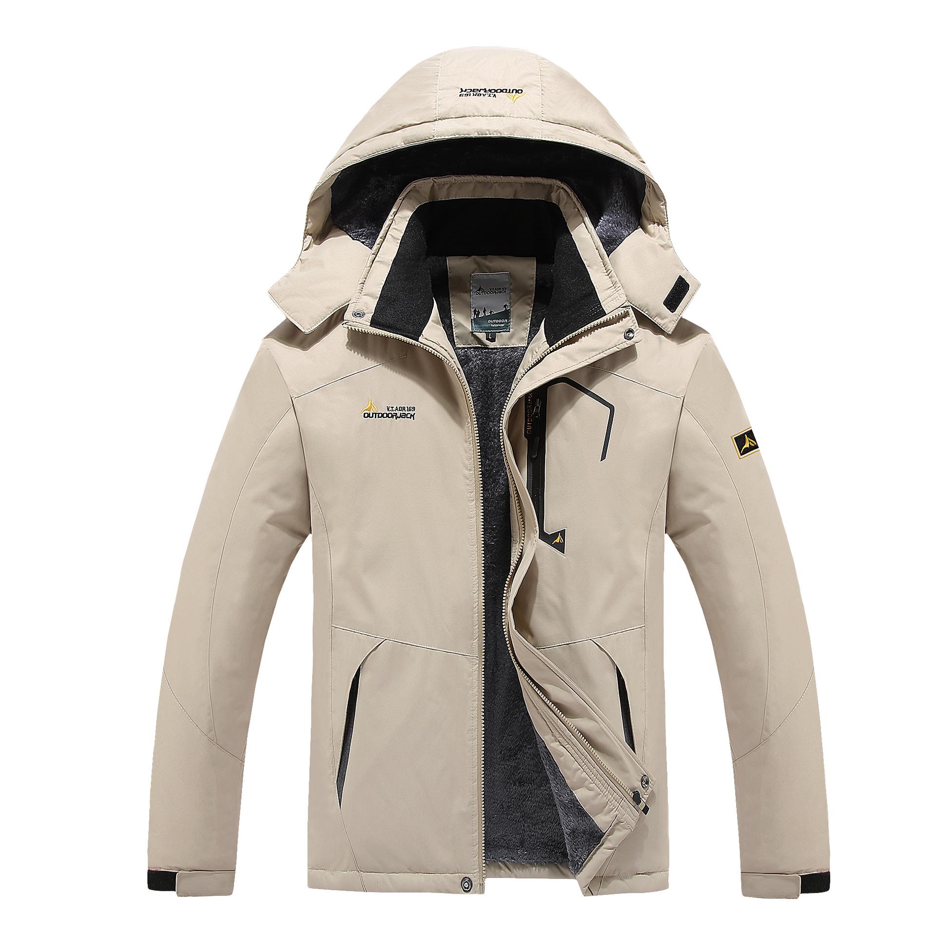 

Мужская уличная водонепроницаемая куртка для кемпинга и пешего туризма, охота, скалолазание, дождевая рыбалка, спортивная ветровка, толстый теплый пуховик с капюшоном XXXXL хаки