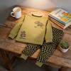 Kids Boys Sweater Set With Cotton Fabric And Abstract Prints For Autumn Winter Play