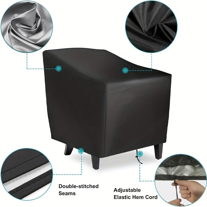 

Single Sofa Cover, Outdoor Chair Cover - with Adjustable Drawstring, Suitable for Most Courtyard Single Sofa Chairs 97x79x89x48cm чорний
