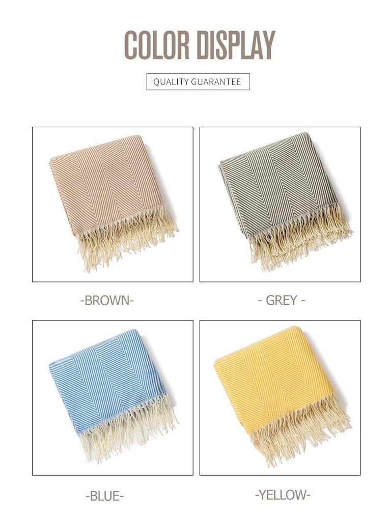 Sofa Throw & Bed Runner - Woven Air Conditioning Shawl for Summer Naps