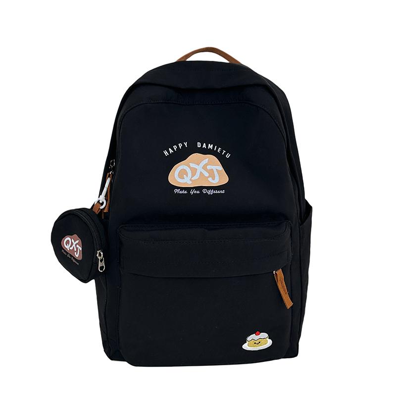 

Школьная сумка для кампуса, рюкзак для школьников средних и старших классов, большой емкости, женский рюкзак с надписью «Письмо» чёрный