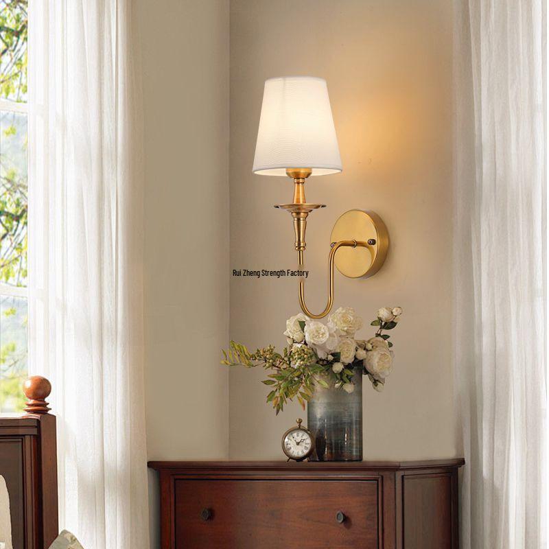 Antique Bronze Wall Light: European-Style Single Head for Bedroom, Living Room, Corridor.