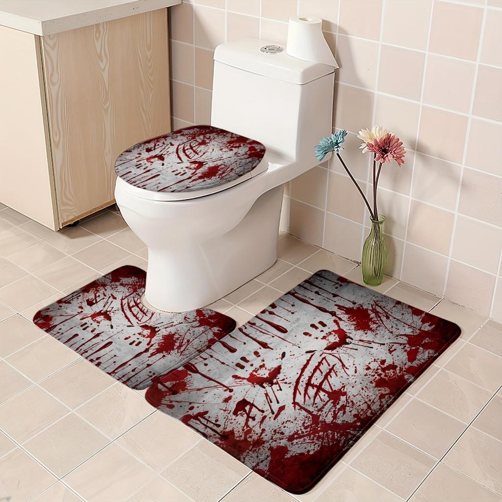 1/4Pcs Halloween Decoration Horror Bloody Pattern Shower Curtain Bathroom Decor Halloween Decoration Indoor Showr Curtain