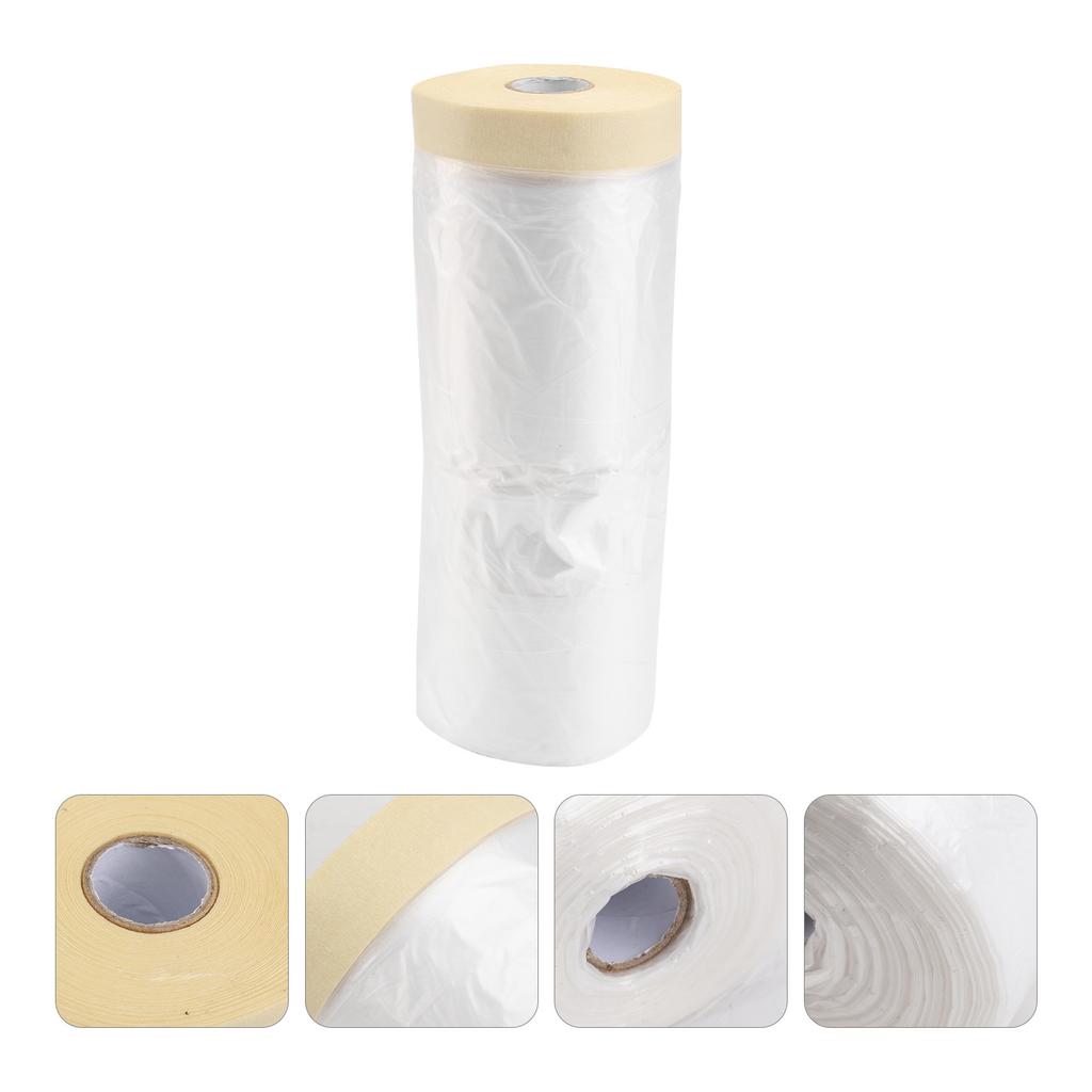 1pc Spray Painting Film 1100Mm X30M White Khaki Waterproof Protective Cover For Wall Cabinet Furniture Renovation Masking Tape