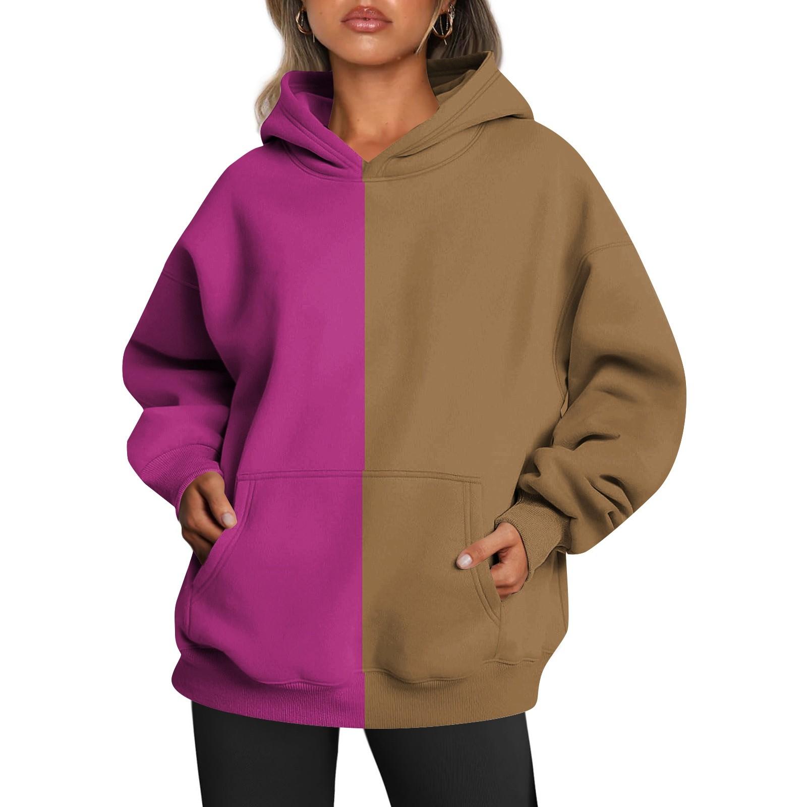 Женские толстовки с капюшоном большого размера с длинным рукавом с принтом — фото 6