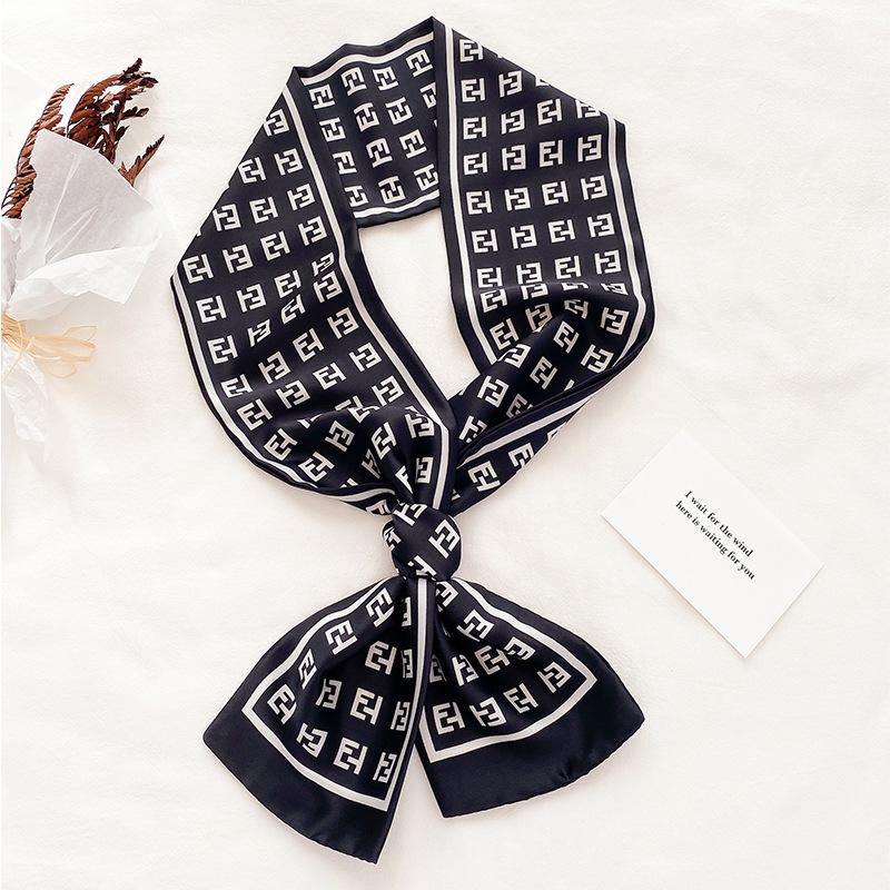 Spring and Autumn New Korean Decorative Slim Long Silk Scarf for Women, Small Neck Scarf, Ribbon Binding, Bag Strap, Headband, Winter Warm Scarf