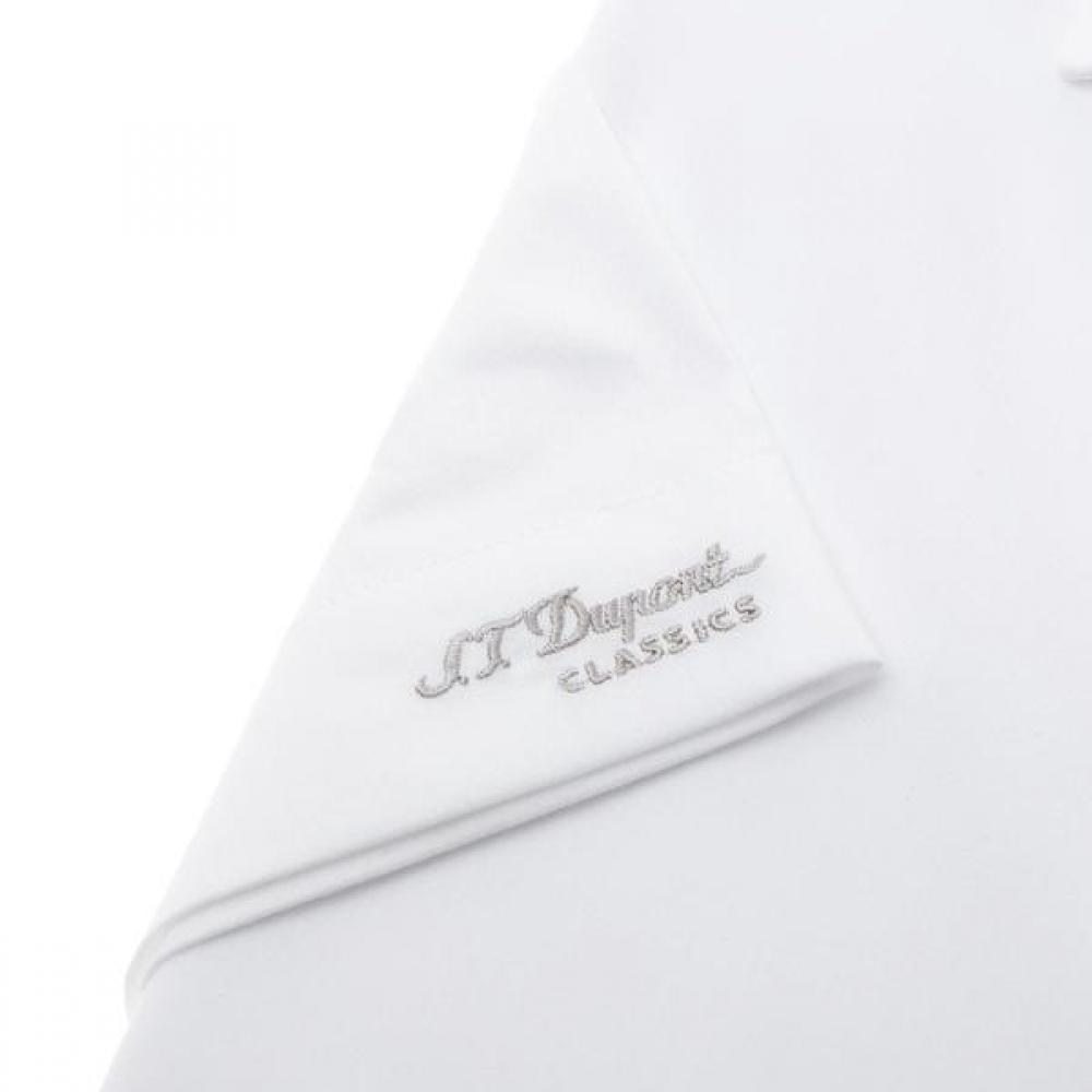 S.t. Dupont Short Sleeve Regular Fit Stretch Material No Pocket White Shirt  Se6