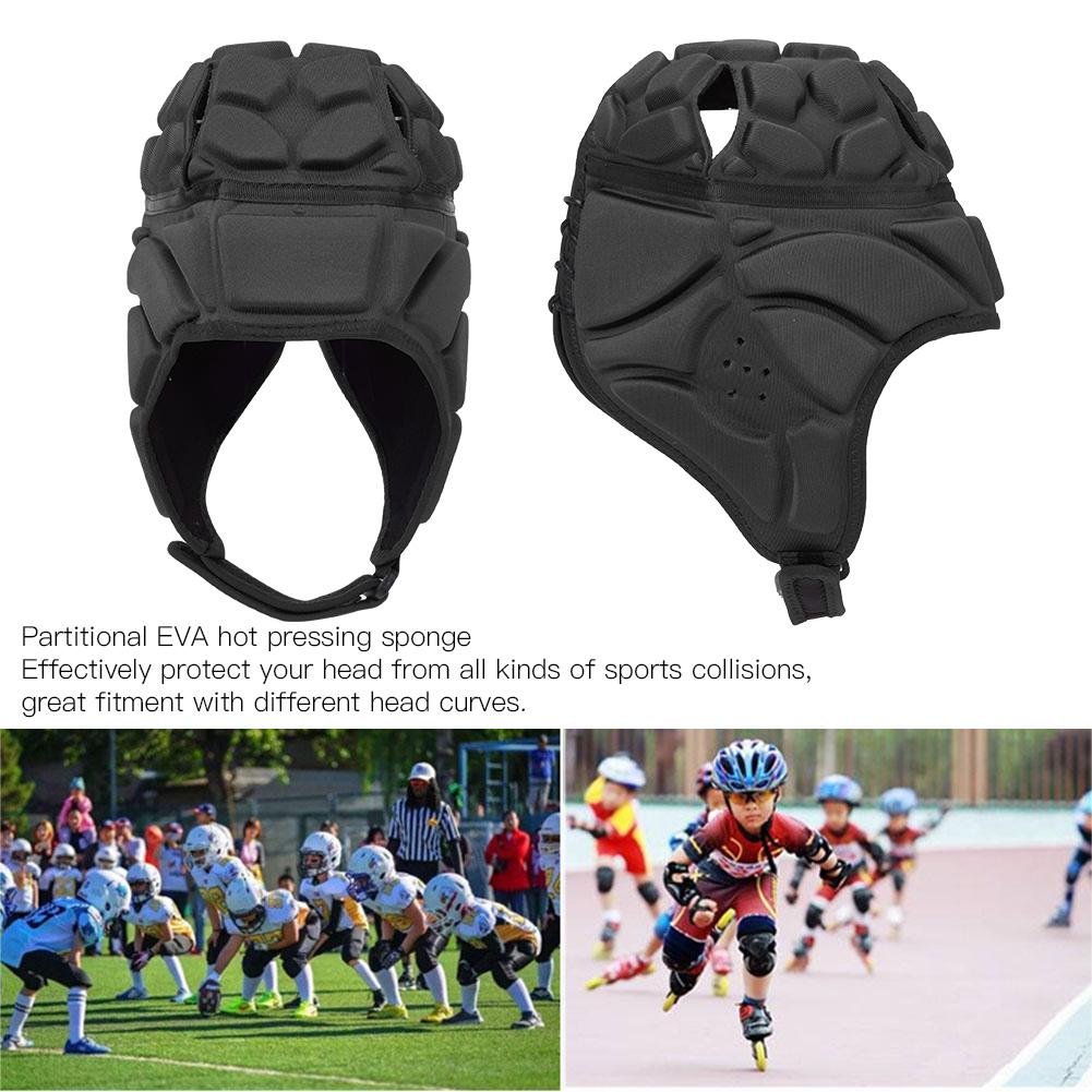 Professioneller Fußball Baseball Sporthelm Rugby Torwart Rollschuhmütze Kopfschutz Schutz Schwarz L