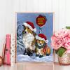 Diamond Painting Set Winter 5D DIY Stickerei Diamant Mosaik Hund Kreuzstich Tier Weihnachtsgeschenk