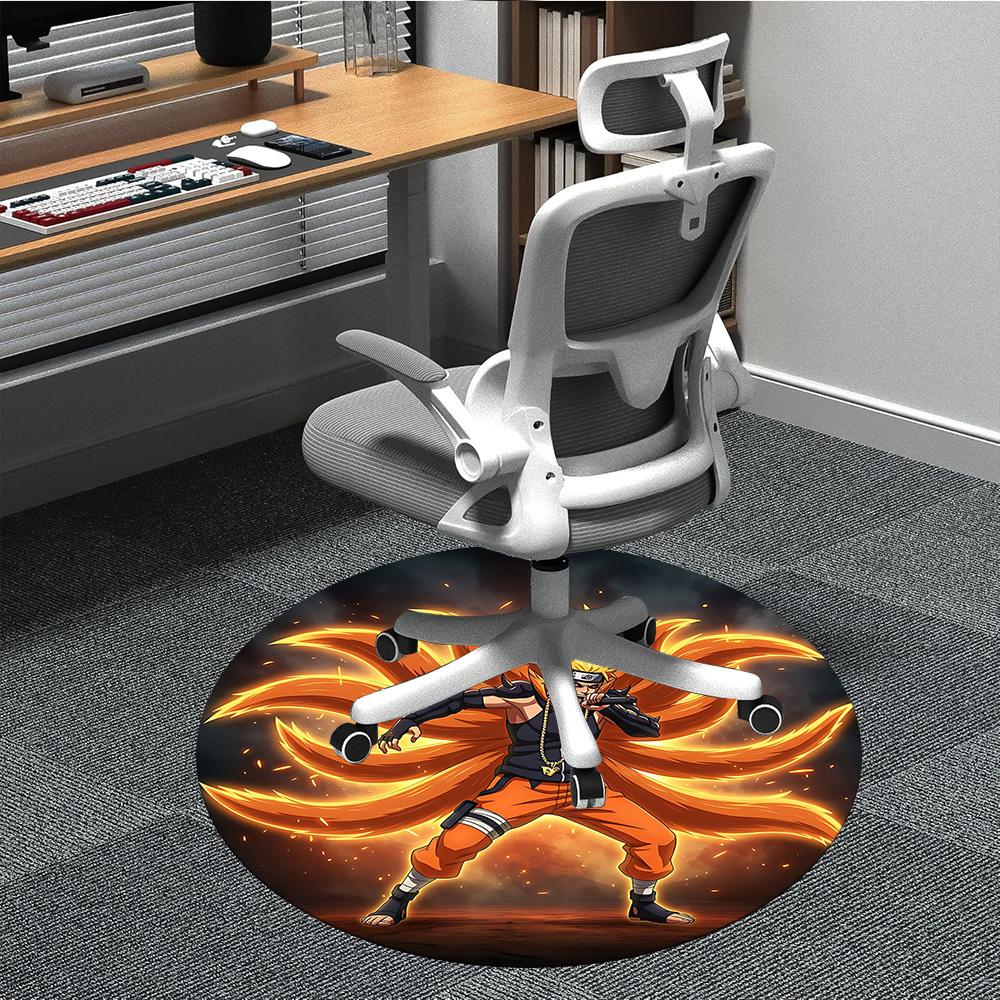 1pc Naruto Nine Tails Chair Carpet for Office - Indoor Non-Slip Washable Polyester Fiber Carpet, Soft Comfortable Mat For Office yy250928031