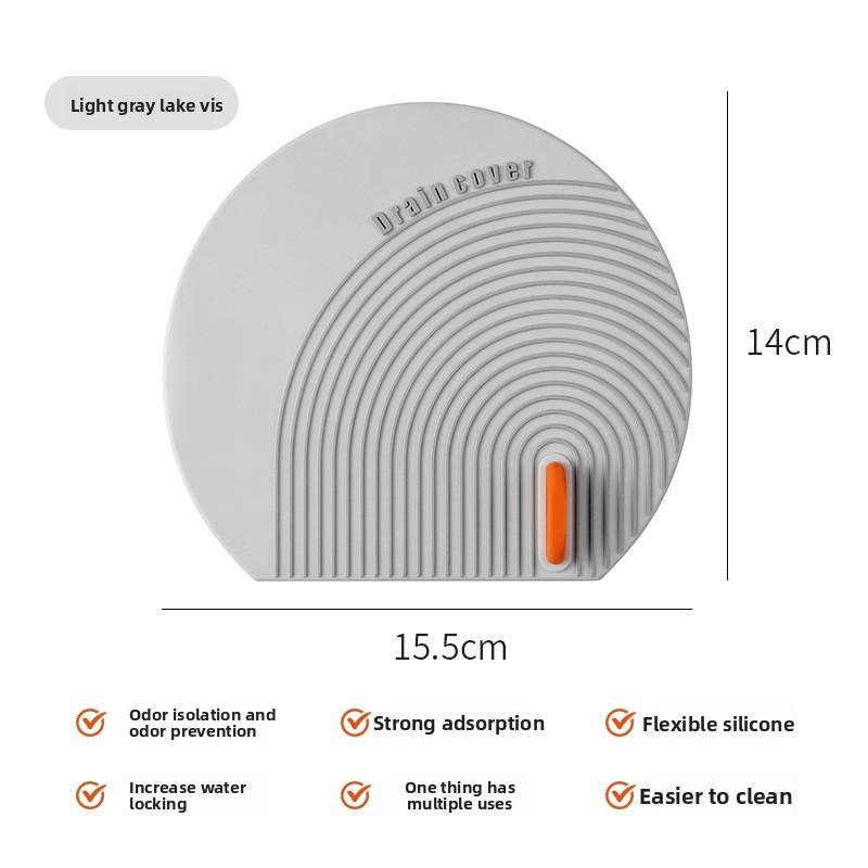 Floor Drain Cover, Kitchen Sewer Floor Drain Deodorizer, Bathroom Silicone Odor Isolation Pad, Kitchen and Bathroom Floor Mat