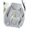 Paris Simple Letter Pattern Print Female  Hoodie