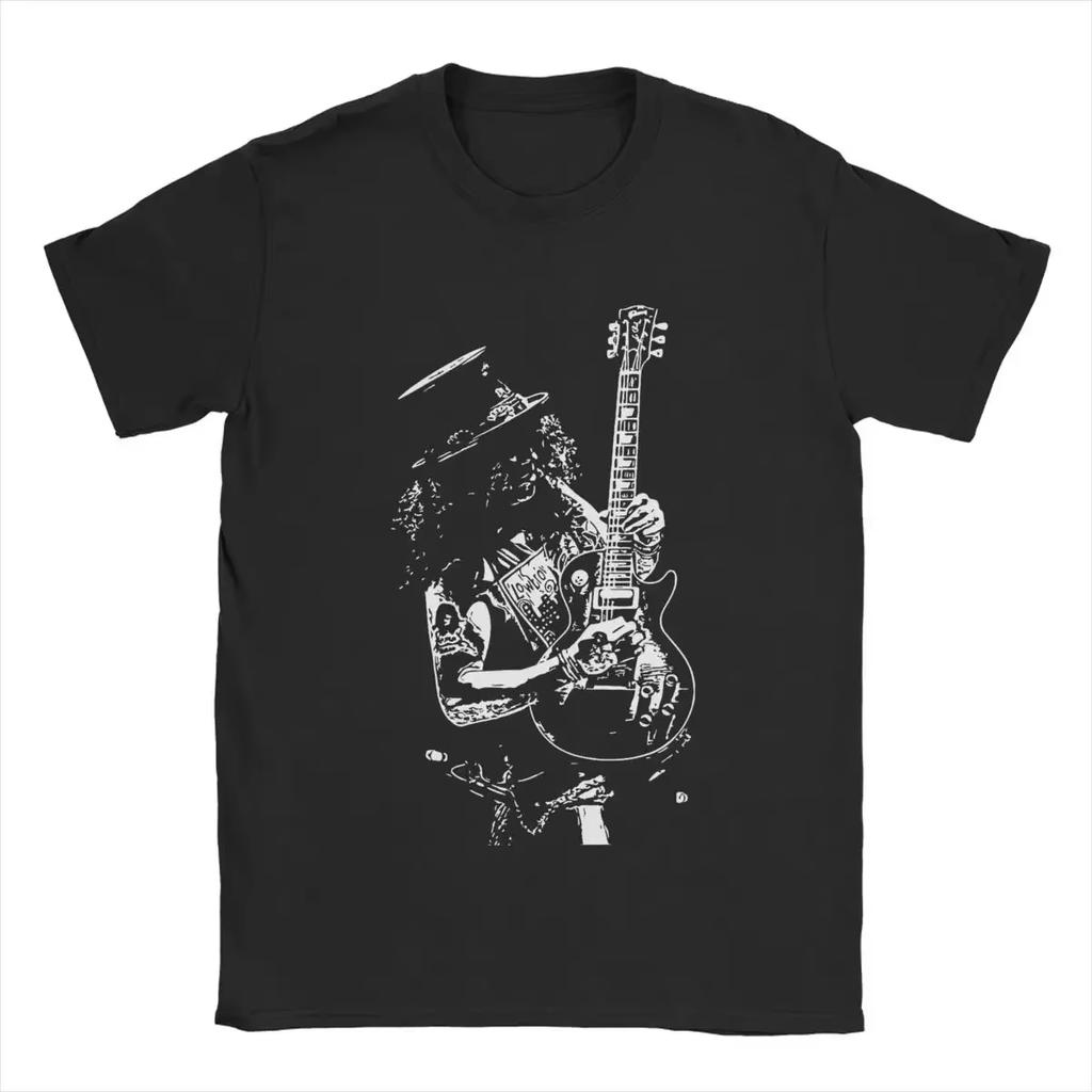 T-shirt da donna Slash Guitar Guns N Roses Maglietta casual a maniche corte con scollo rotondo Taglia unica vestiti vintage gotico