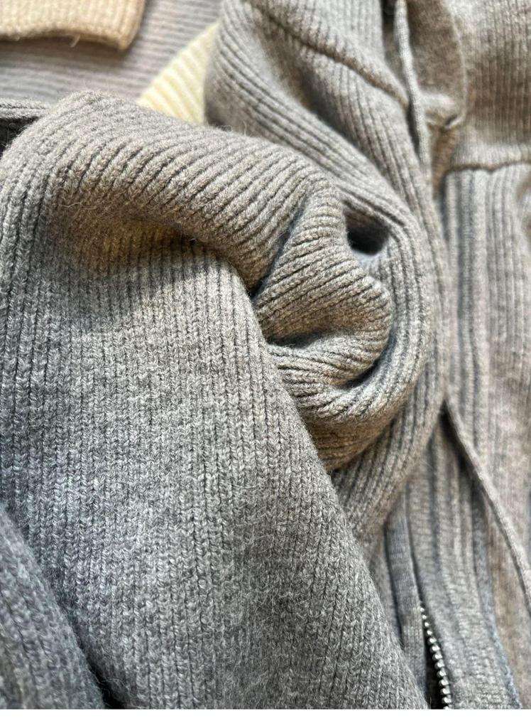 Women's Loose Hooded Knit Cardigan - Thick, Soft Double Zipper Jacket for Spring/Autumn