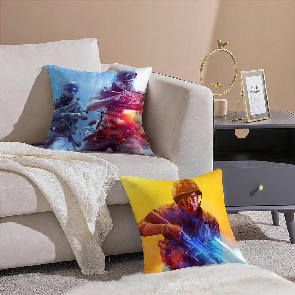 Hot Cool Games B-Battlefield Cushion Cover Pillowcase Short Plush Invisible Zipper Room Sofa Cushion Cover