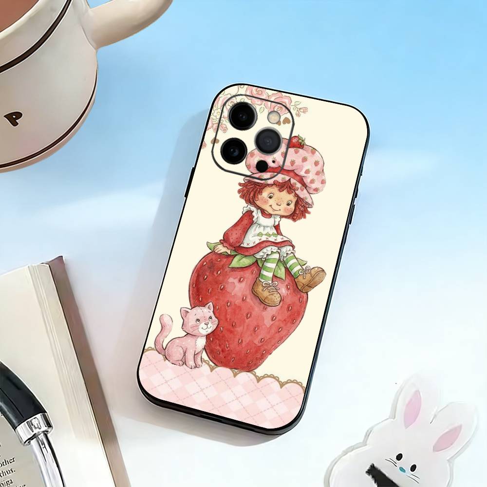 Strawberry S-Shortcake-Girl Pink  Phone Case Silicone Soft For IPhone 17 16 15 14 13 12 11 X XR Plus Pro Max Plus