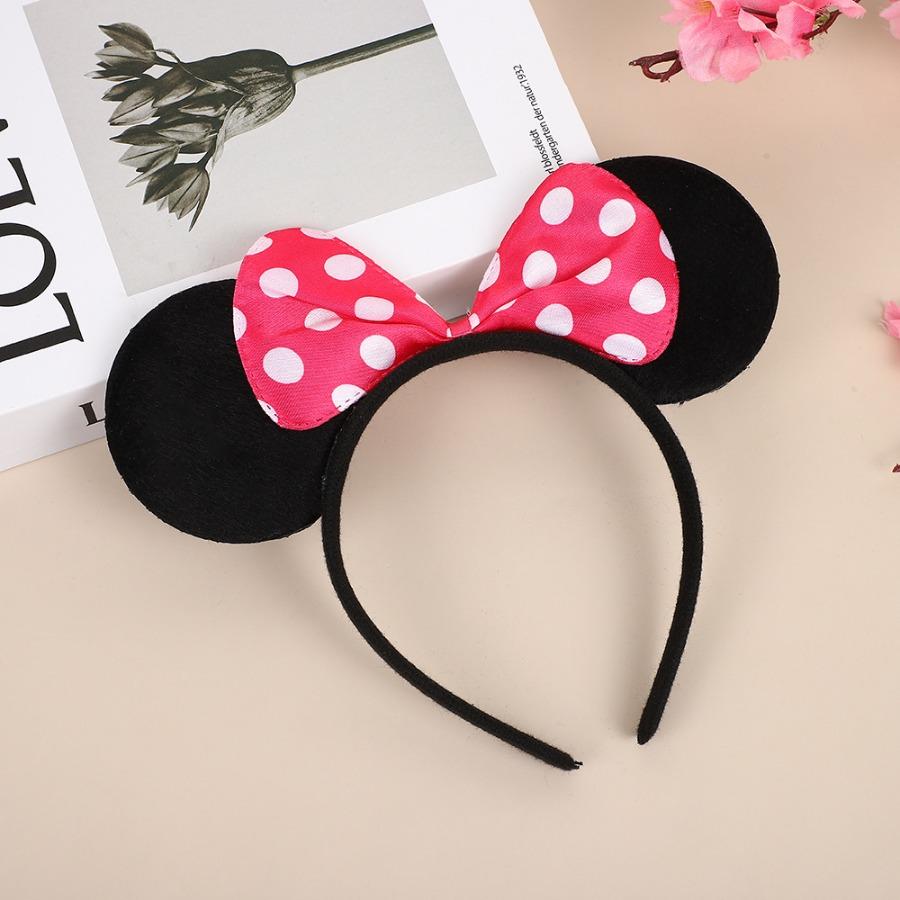 Mickey headband Mickey Mouse headband Minnie Bow headband black ear hair accessory celebration outfit headband