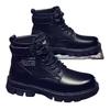 Men's Boots Autumn/winter 2025 Men's Boots Korean Version High Top Casual Lace Up Round Toe Comfort Artificial Leather Shoes