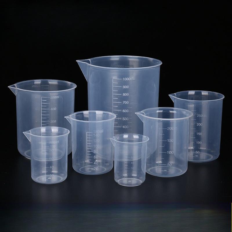 5pcs Graduated Measuring Cups and Laboratory Graduated Beakers, Suitable for Mixing Paints, Dyes, and for DIY Jewelry Making