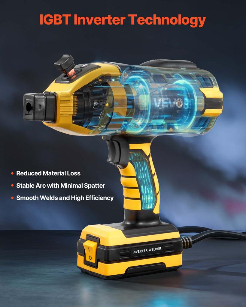 VEVOR Portable Handheld Welding Machine, 20 - 120A Portable ARC Welder with 5-Level Current Adjustment & IGBT Inverter