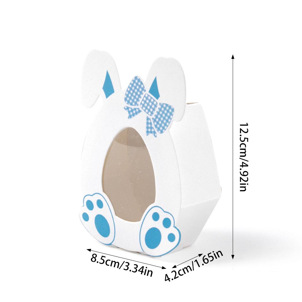 10pcs Easter Theme Rabbit Ears Egg Paper Cookie Candy Box Bunny Carrot Easter Basket Gift Packing Box Easter Party Decor Kids