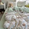 Class A Mother and Baby Grade Pure Washed Cotton Four-piece Set Ins Small Fresh Bed Sheet Quilt Cover Student Dormitory Style Bedding Set