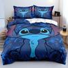 Home Textile Three-Piece Dark Blue Cartoon Digital Printing Quilt Pillowcase Bedding