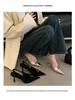 Elegant 2025 Black High-End Women's Pointed Toe High Heel Sandals