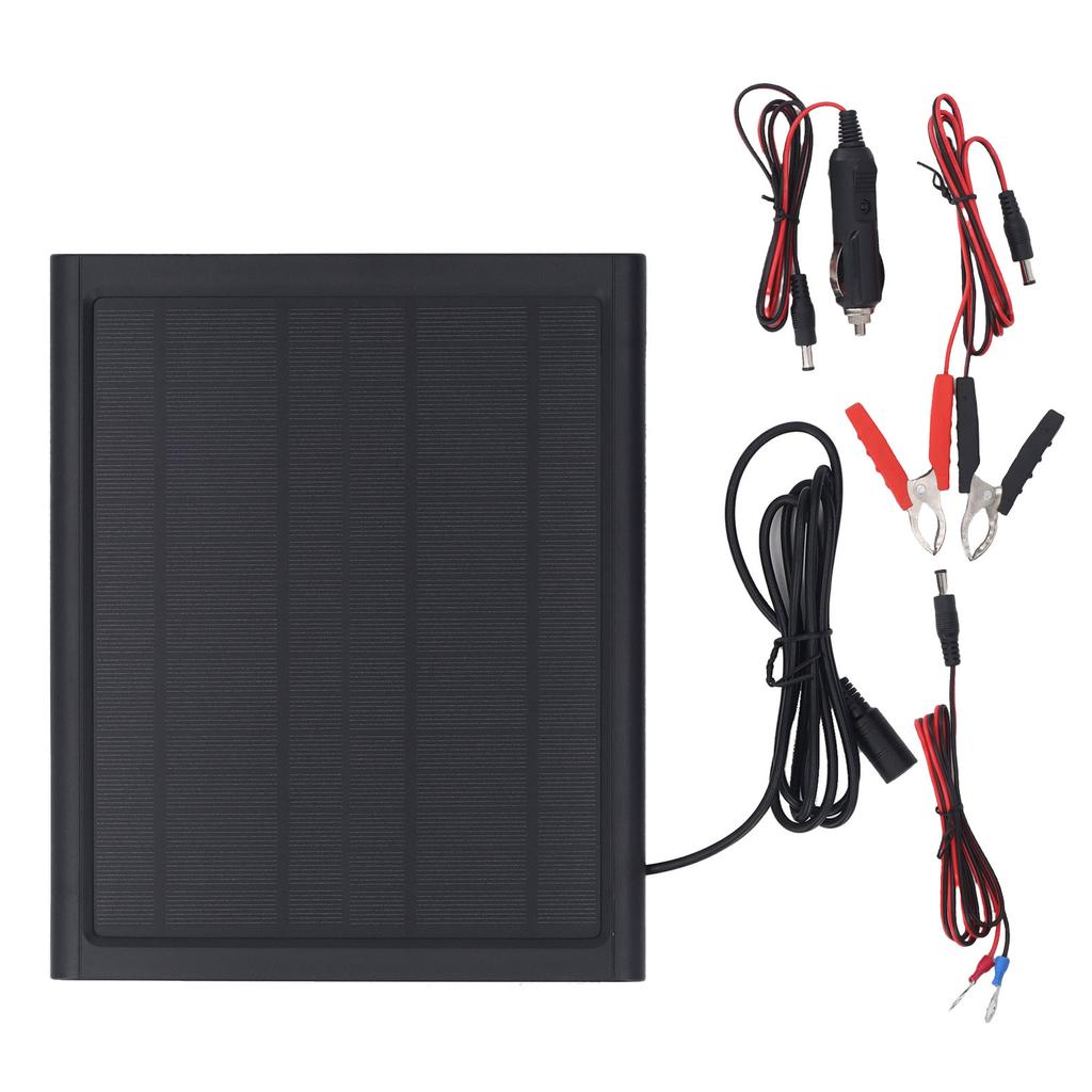 Solar Panel Charger 6W 16V Portable Solar Battery Maintainer Kit for Car Motorcycle Boat RV Trailer Snowmobile