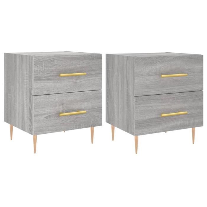 VidaXL Bedside Tables 2 Pcs Sonoma Grey 40x35x47.5 Cm 827289