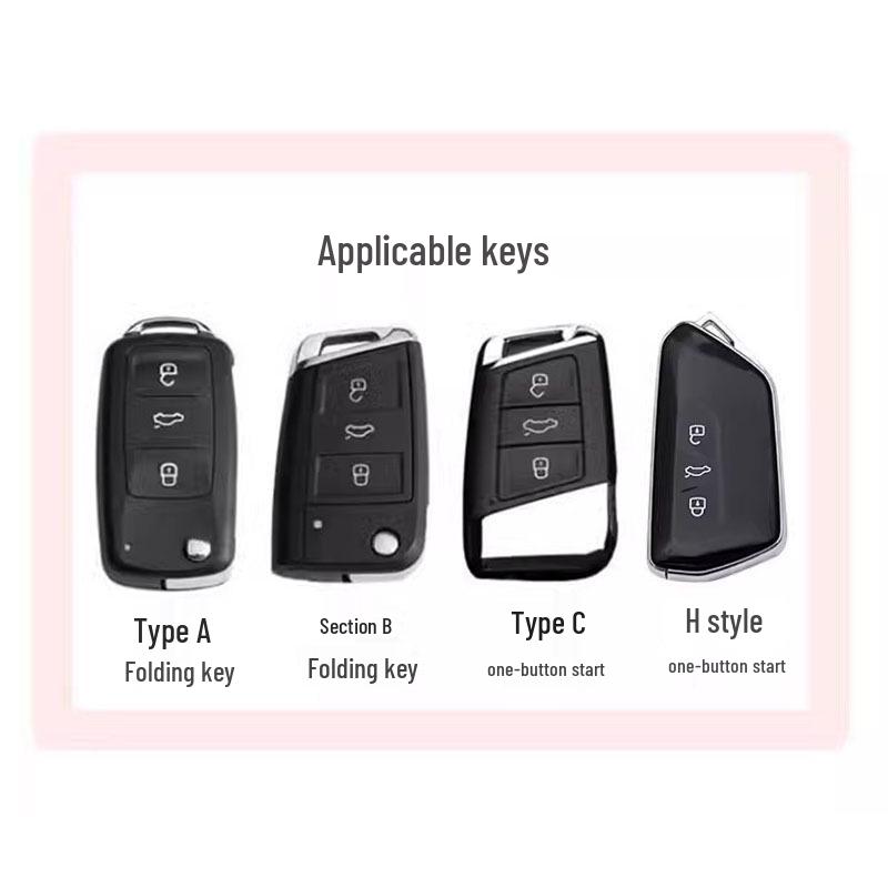 

Volkswagen Key Case with Diamond Shell: Compatible with New CC, Magotan B8, Passat, Viloran, Tayron - Luxurious Design for Women