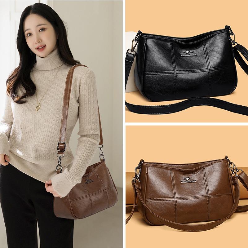 Fashion splicing embroidered thread messenger bag trendy simple shoulder bag retro casual versatile Chinese women's bag