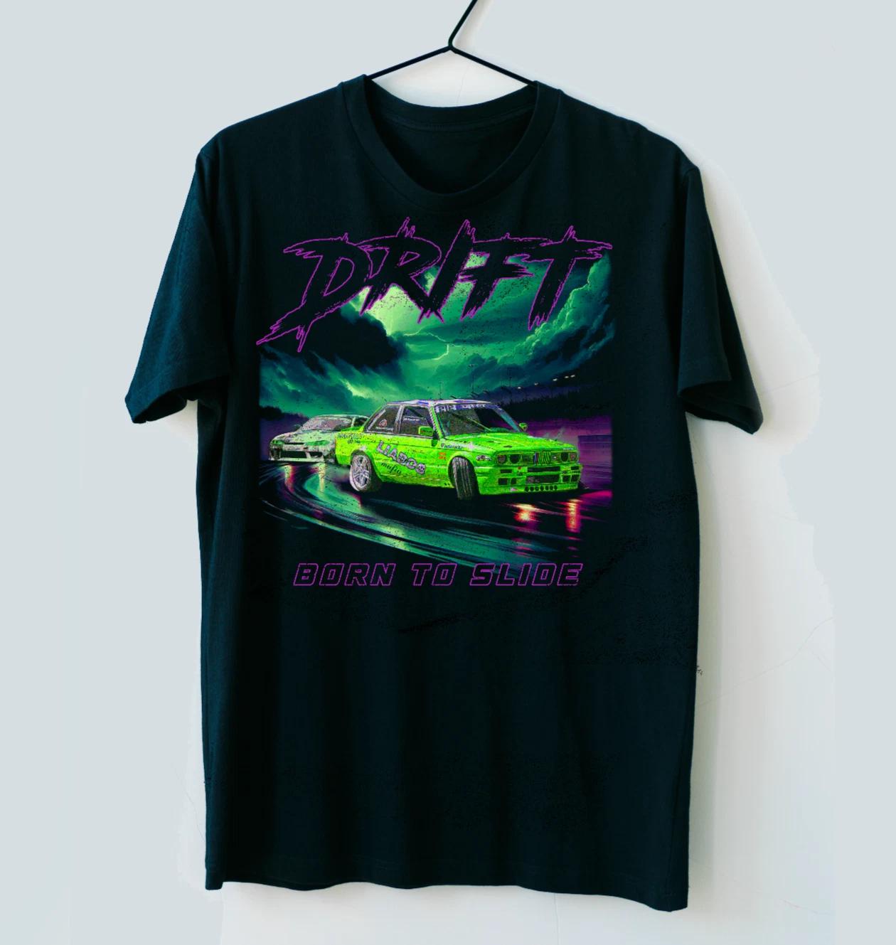 Drift Racing Black Car T-Shirt, Unisex Motorsport Drifting E30 Beamer Vintage L