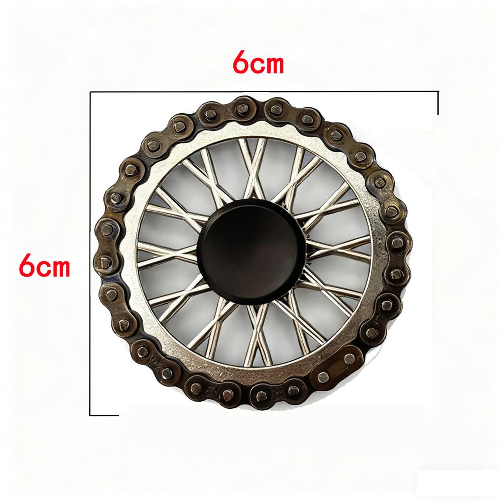 Engranaje de Volante de Metal Cadena Giroscopio Giroscopio de Punta de Dedo Piñones Juguetes Fidgets Juguetes Anti-estrés para Moverse Spinners de Dedo Juguetes de Ejercicio para Dedos Navidad