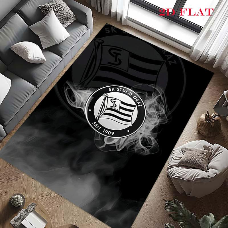 Poster SK Sturm Graz Tappeto per Soggiorno Camera da Letto Casa Decorazione Divano, Tappetino Antiscivolo per Giochi Bambini