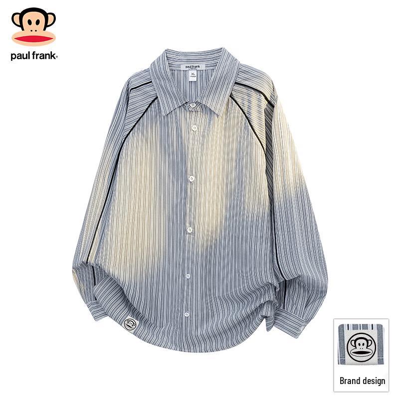 Paul Frank Men s Loose Striped Long-Sleeve Casual Shirt XL