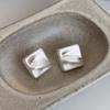 1 pair Elegant Metal Brushed Earrings Ear Jewelry Hypoallergenic Irregular Geometry Earrings Mini Waterproof